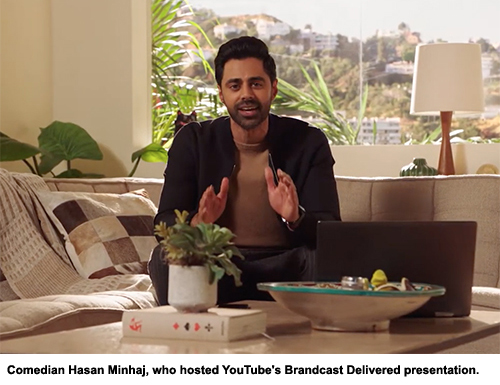 喜剧演员Hasan Minhaj主持了YouTube的Brandcast presentation。